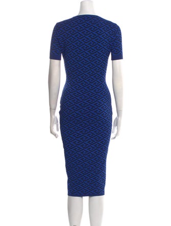 Versace Striped Midi Length Dress