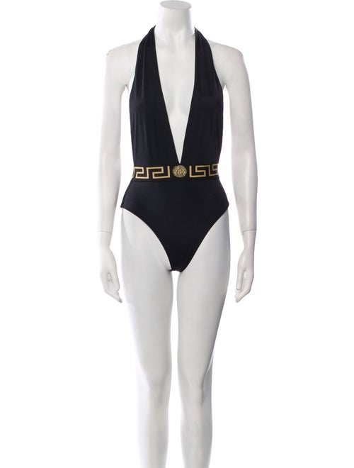 Versace Printed Grosgrain Trim One-Piece
