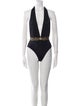 Versace Printed Grosgrain Trim One-Piece