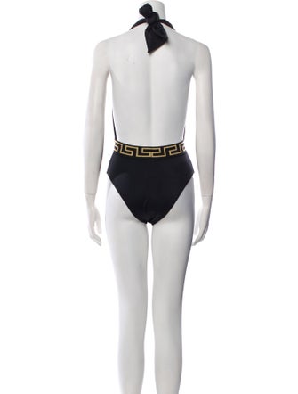 Versace Printed Grosgrain Trim One-Piece
