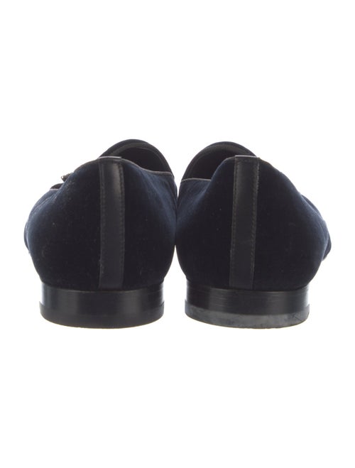 Versace Velvet Embroidered Accent Slippers