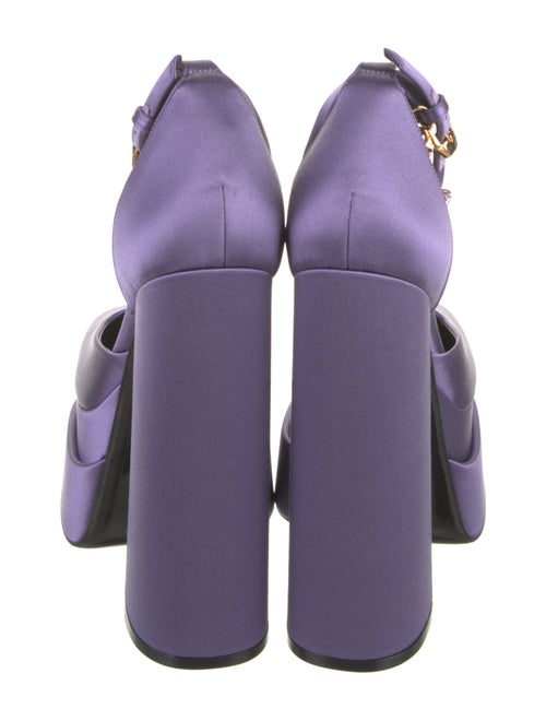 Versace Satin Crystal Embellishments D'Orsay Pumps