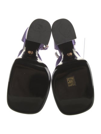 Versace Satin Crystal Embellishments D'Orsay Pumps