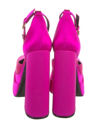 Versace Satin Crystal Embellishments D'Orsay Pumps