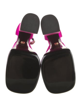 Versace Satin Crystal Embellishments D'Orsay Pumps