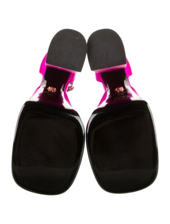 Versace Satin Crystal Embellishments D'Orsay Pumps