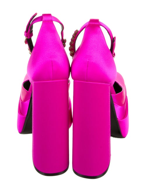 Versace Satin Crystal Embellishments D'Orsay Pumps