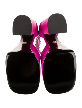 Versace Satin Crystal Embellishments D'Orsay Pumps