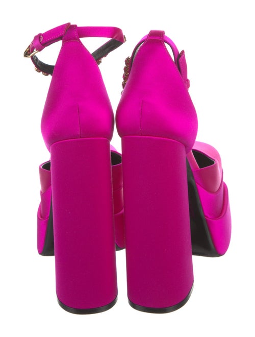 Versace Satin Crystal Embellishments D'Orsay Pumps