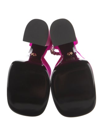 Versace Satin Crystal Embellishments D'Orsay Pumps