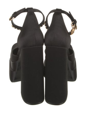 Versace Satin Crystal Embellishments D'Orsay Pumps