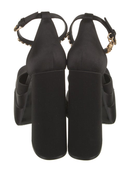 Versace Satin Crystal Embellishments D'Orsay Pumps