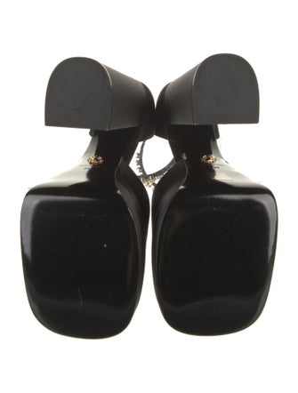 Versace Satin Crystal Embellishments D'Orsay Pumps