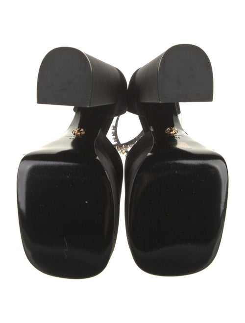 Versace Satin Crystal Embellishments D'Orsay Pumps