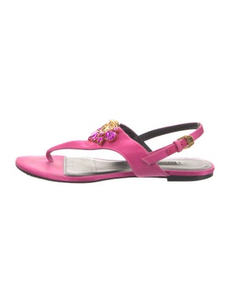 Versace Medusa Insignia Satin Slingback Sandals