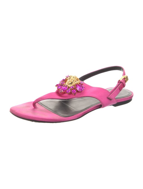 Versace Medusa Insignia Satin Slingback Sandals