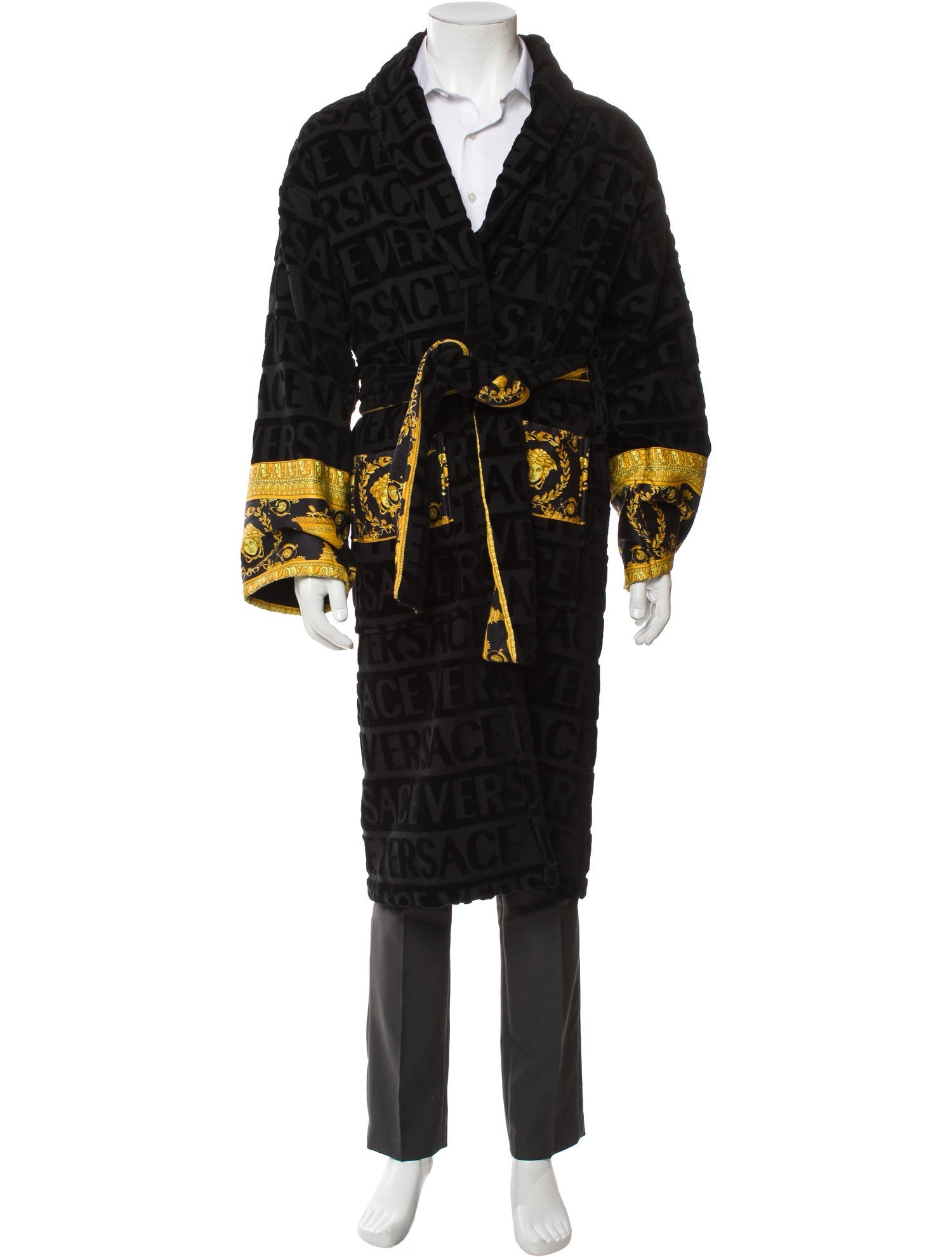 Versace Medusa Insignia Sequin Embellishments Robe