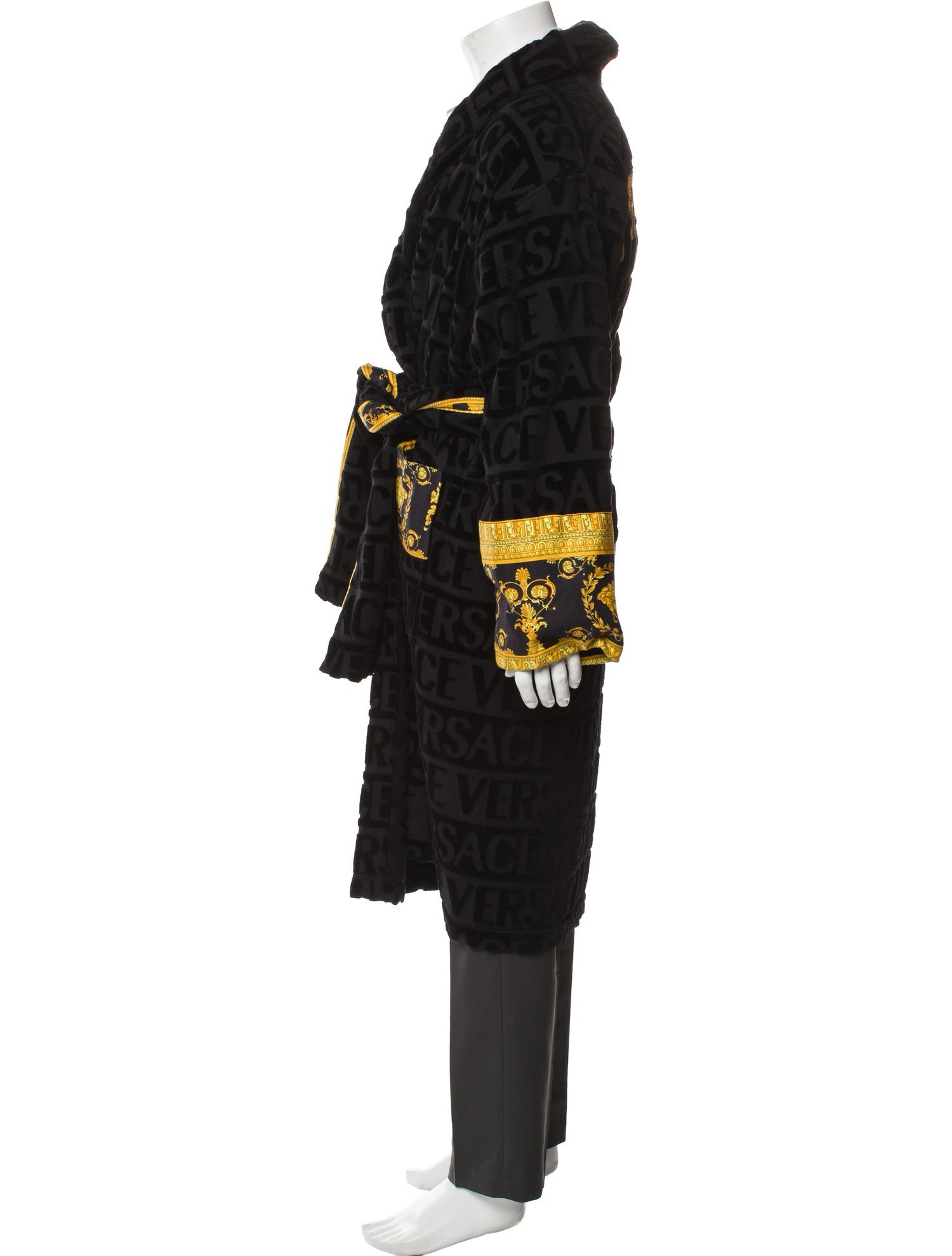 Versace Medusa Insignia Sequin Embellishments Robe