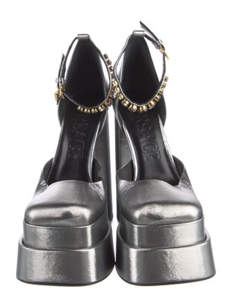 Versace Crystal Embellishments D'Orsay Pumps