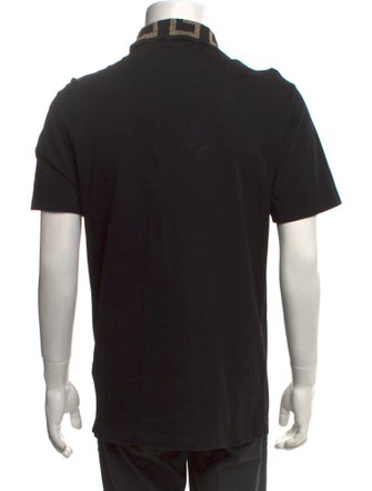 Versace Barocco Print Collar Polo Shirt