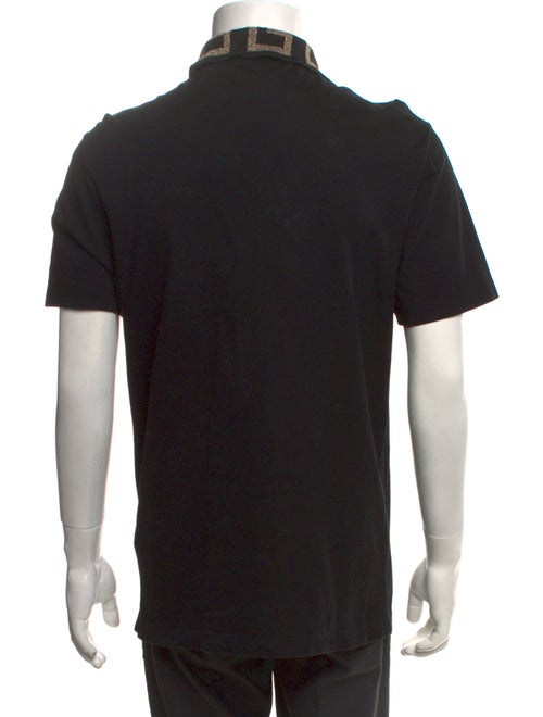 Versace Barocco Print Collar Polo Shirt