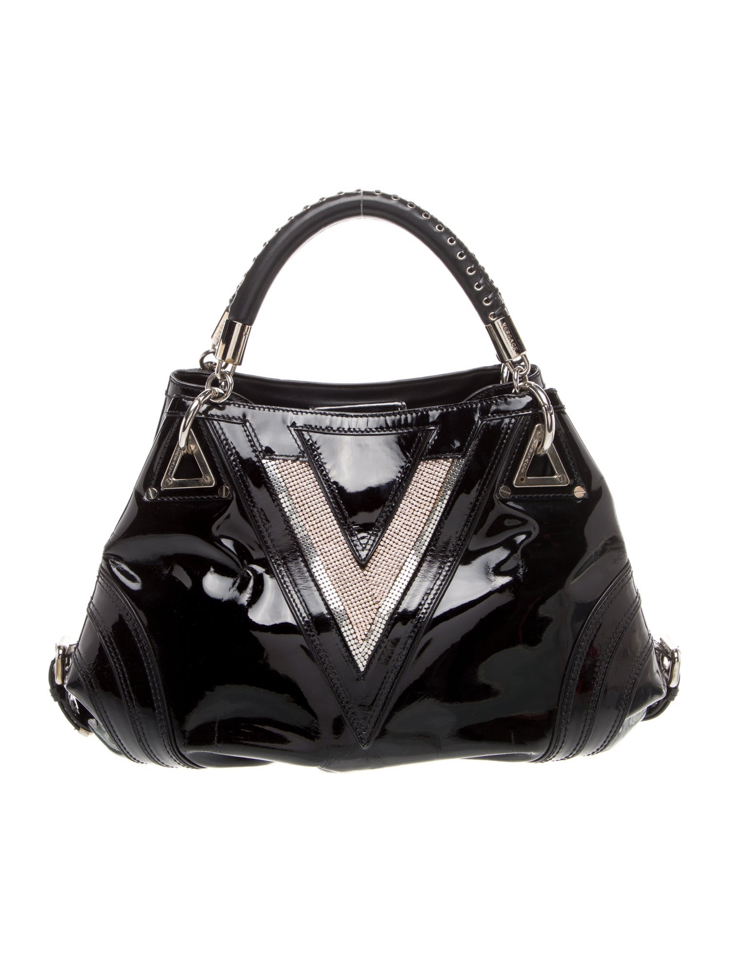 Versace Snakeskin Top Handle Bag