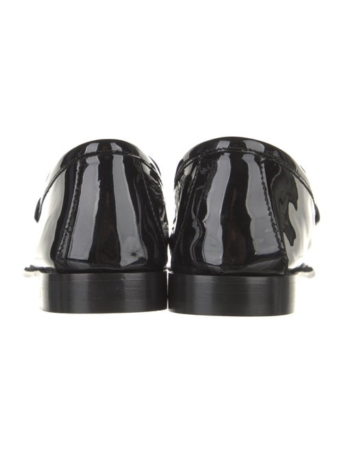 Versace Patent Leather Leather Trim Embellishment Loafers