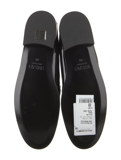 Versace Patent Leather Leather Trim Embellishment Loafers