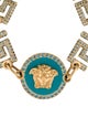 Versace Crystal & Enamel Medusa Link Bracelet
