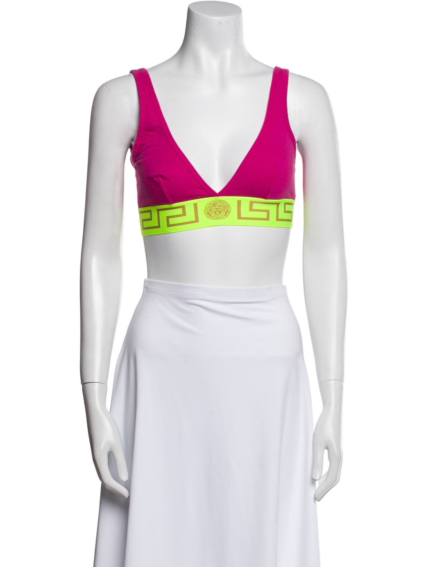 Versace Printed V-Neck Crop Top