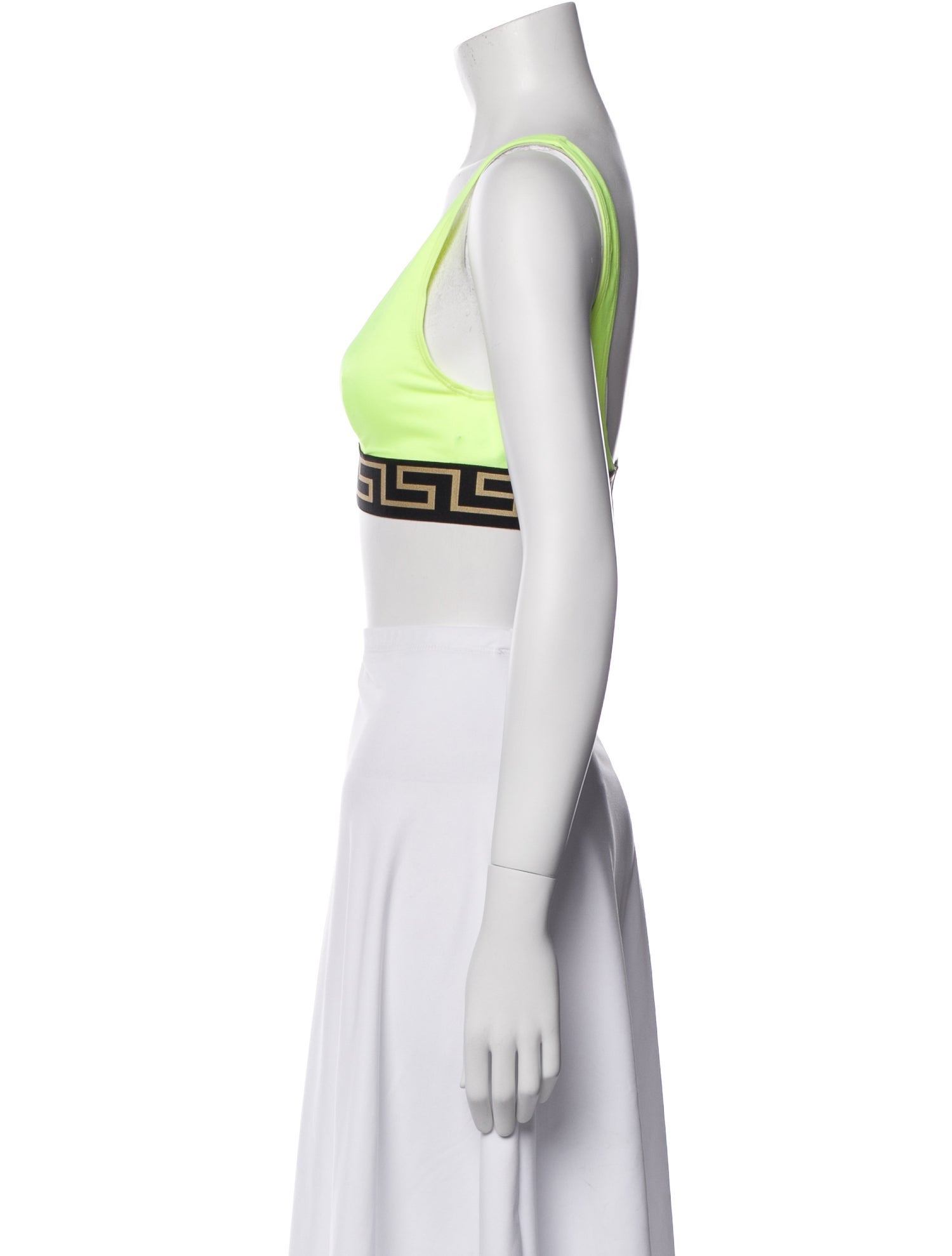 Versace Graphic Print V-Neck Crop Top