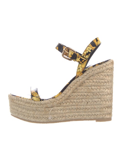 Versace Leather Printed Espadrilles