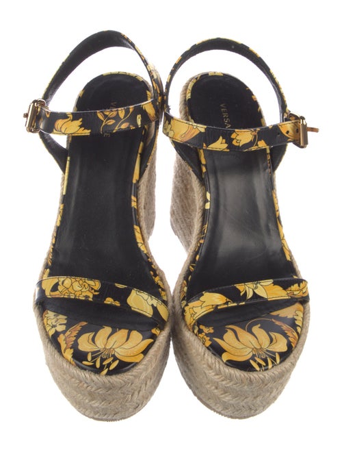 Versace Leather Printed Espadrilles