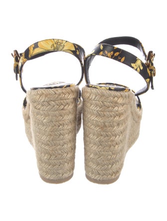 Versace Leather Printed Espadrilles
