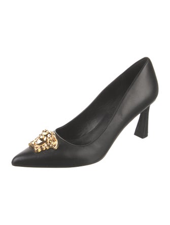 Versace Medusa Insignia Leather Pumps
