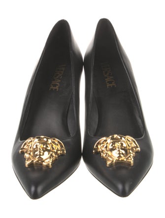 Versace Medusa Insignia Leather Pumps