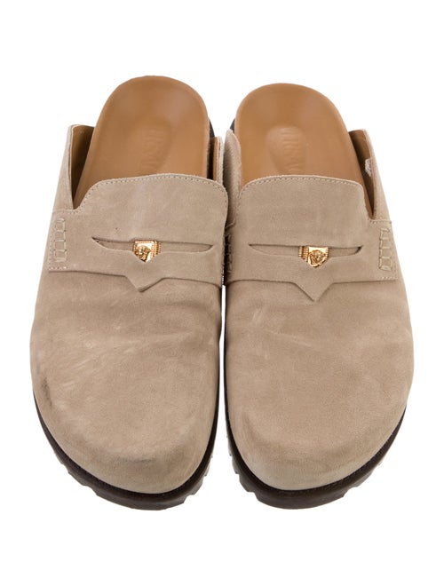 Versace Medusa Insignia Leather Slippers