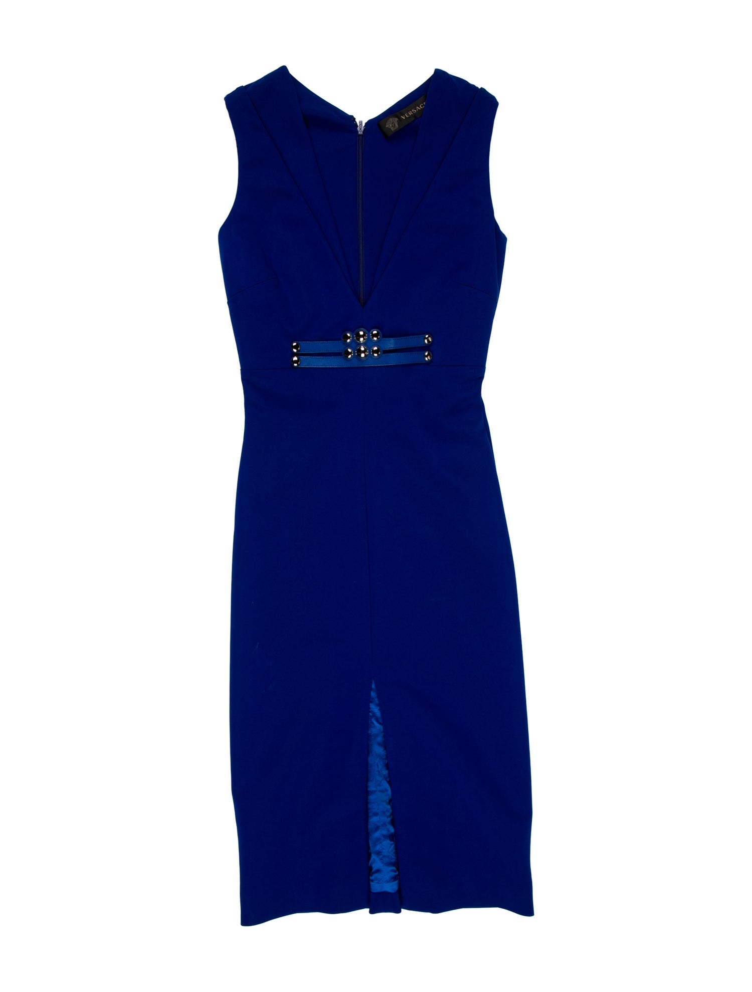 Versace V-Neck Knee-Length Dress