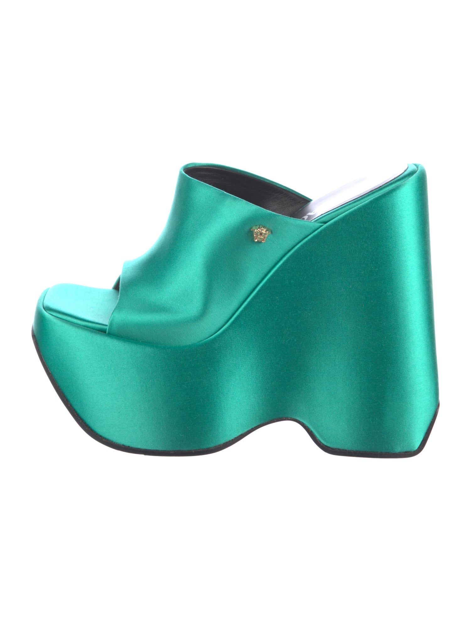 Versace Medusa Insignia Satin Slides w/ Tags