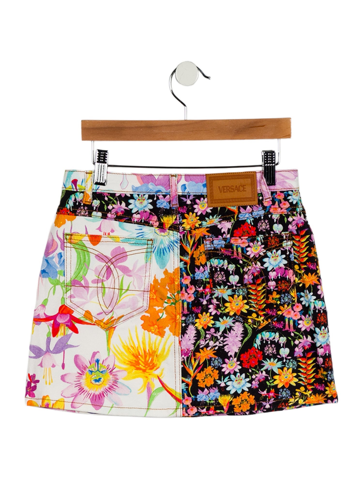 Versace Girls' Floral Denim Skirt