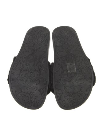 Versace Medusa Insignia Faux Fur Slides