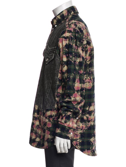 Versace Plaid Print Denim Jacket