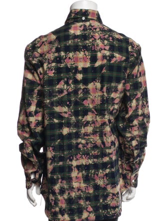 Versace Plaid Print Denim Jacket