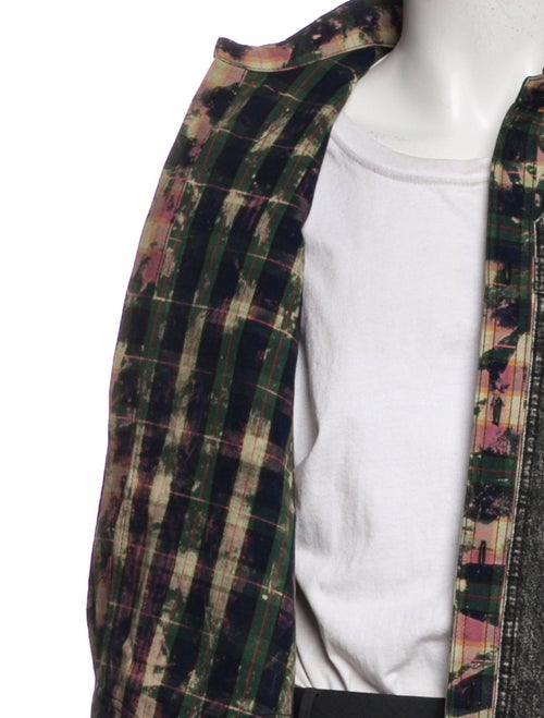 Versace Plaid Print Denim Jacket