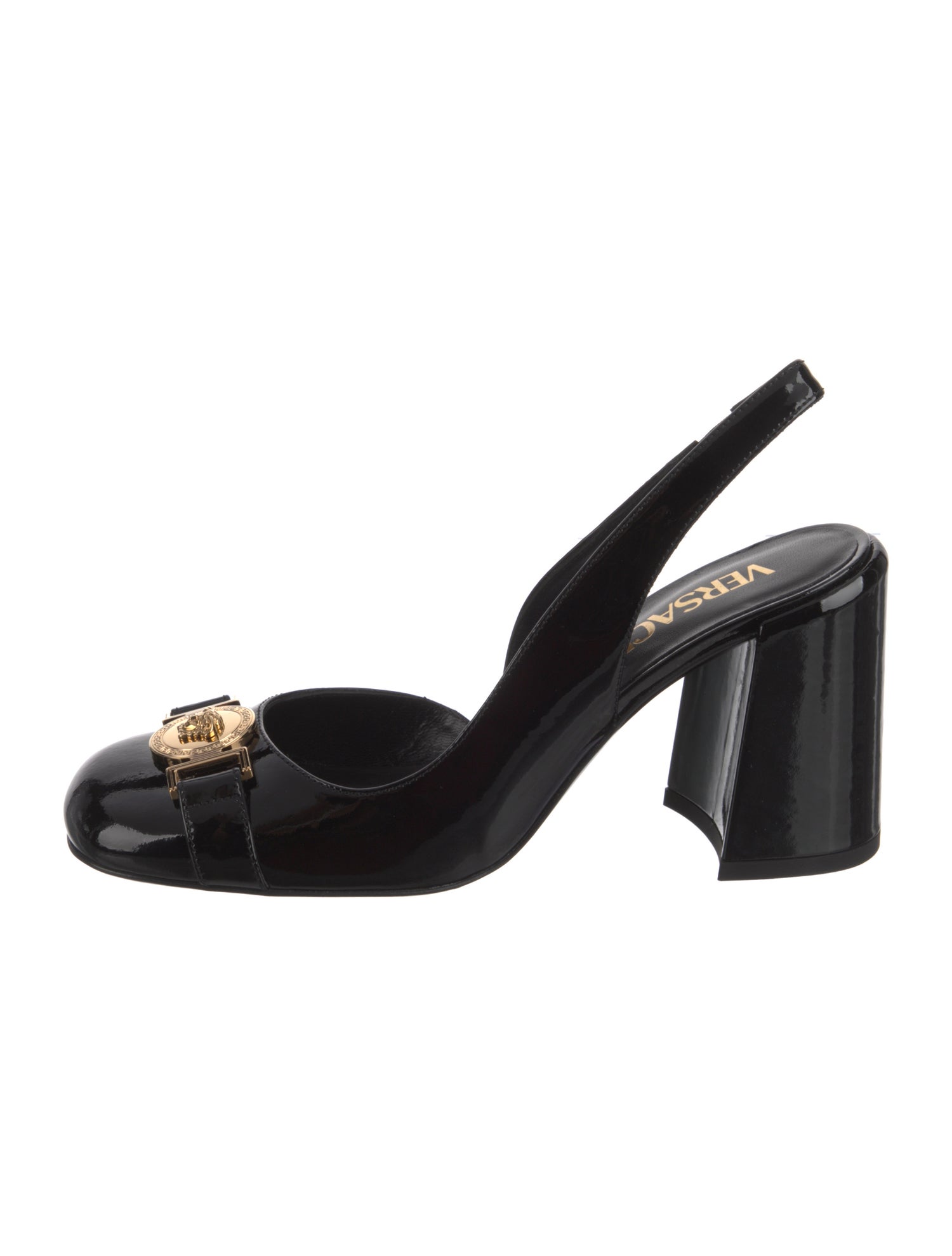 Versace Patent Leather Slingback Pumps w/ Tags