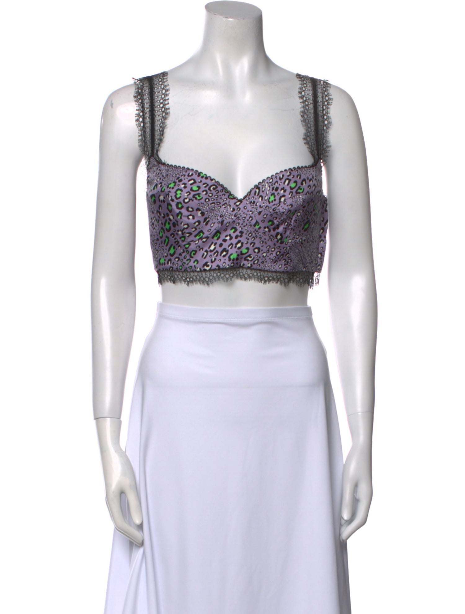 Versace Silk Animal Print Crop Top w/ Tags