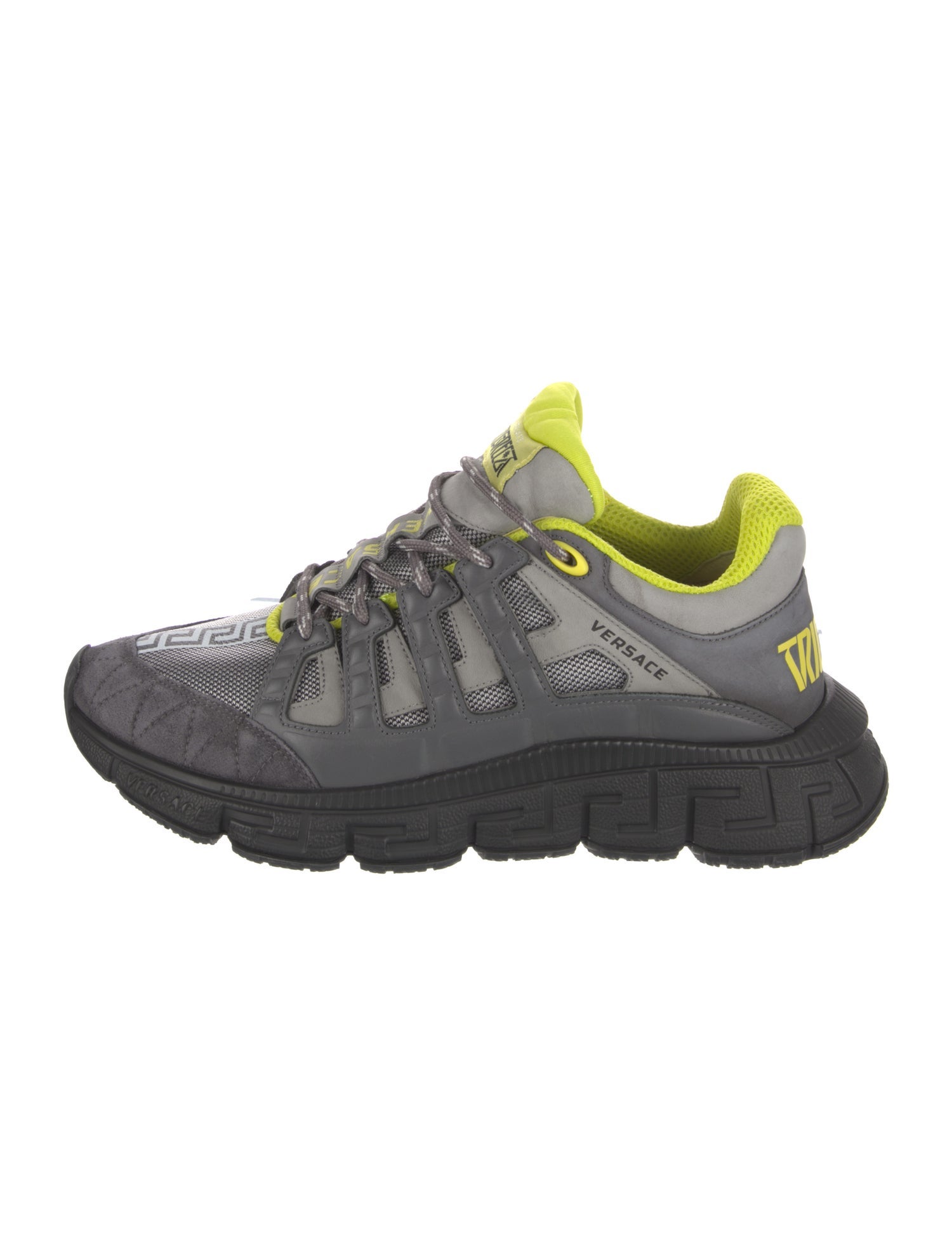 Versace Suede Colorblock Pattern Sneakers