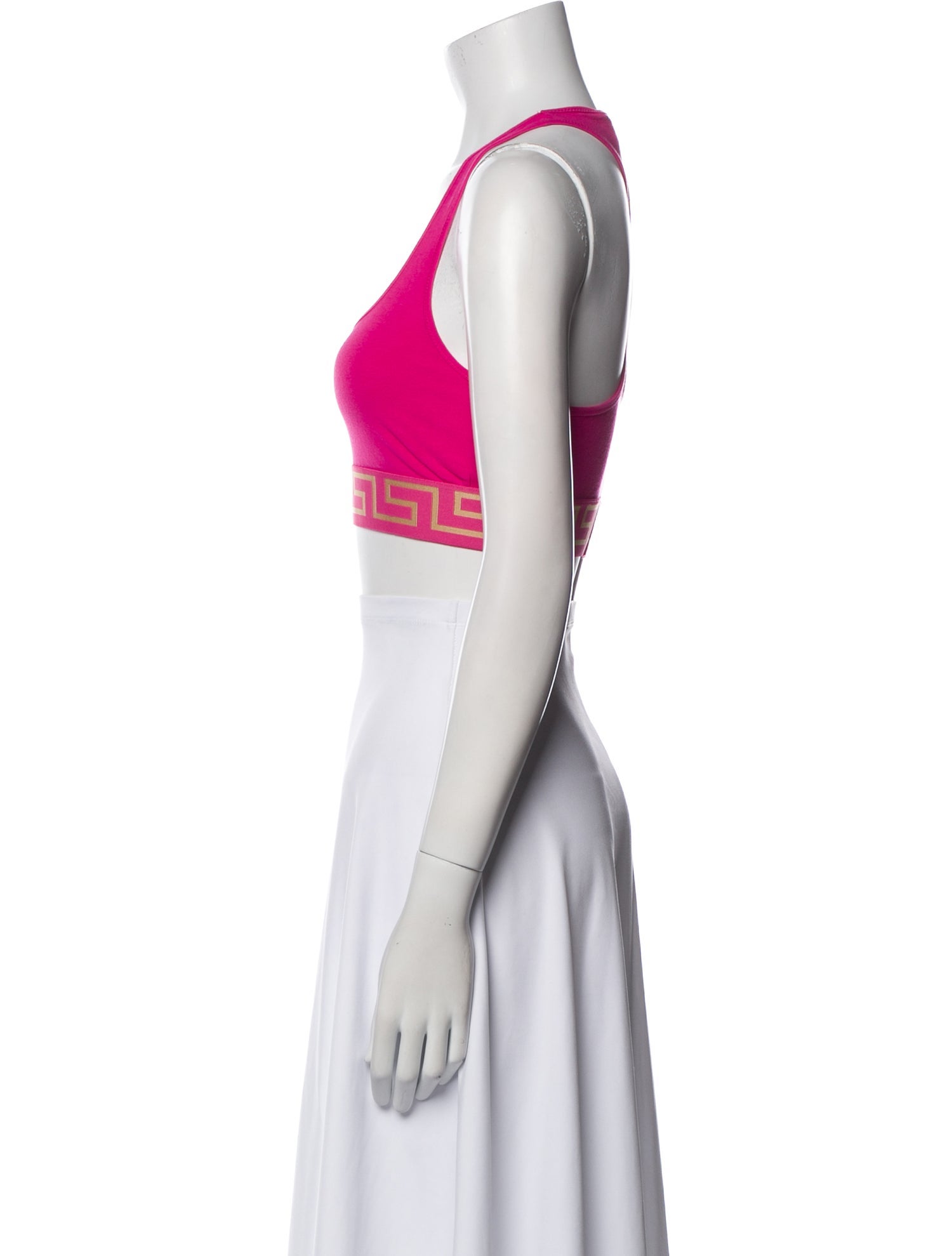 Versace Graphic Print Square Neckline Crop Top