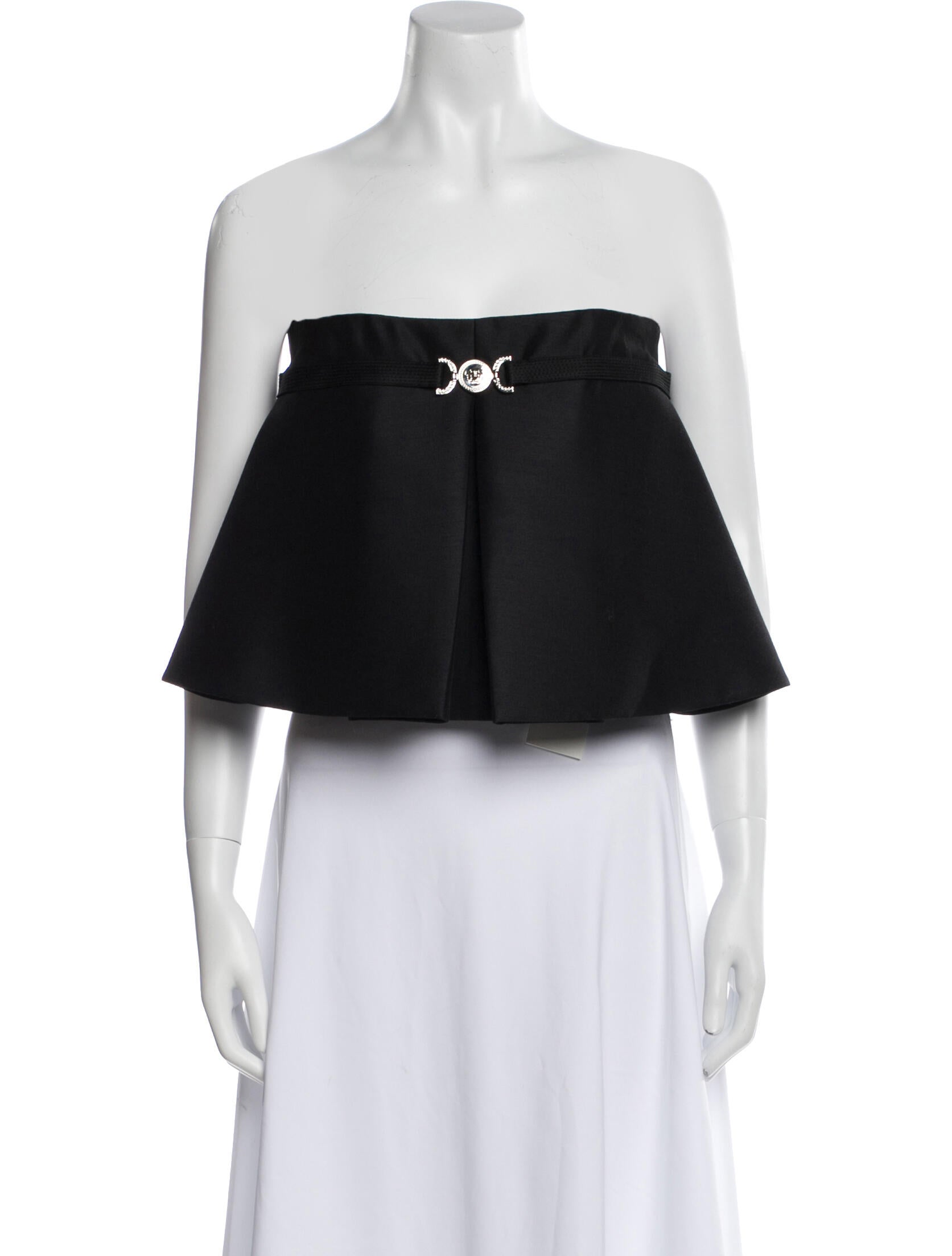 Versace Wool Strapless Crop Top