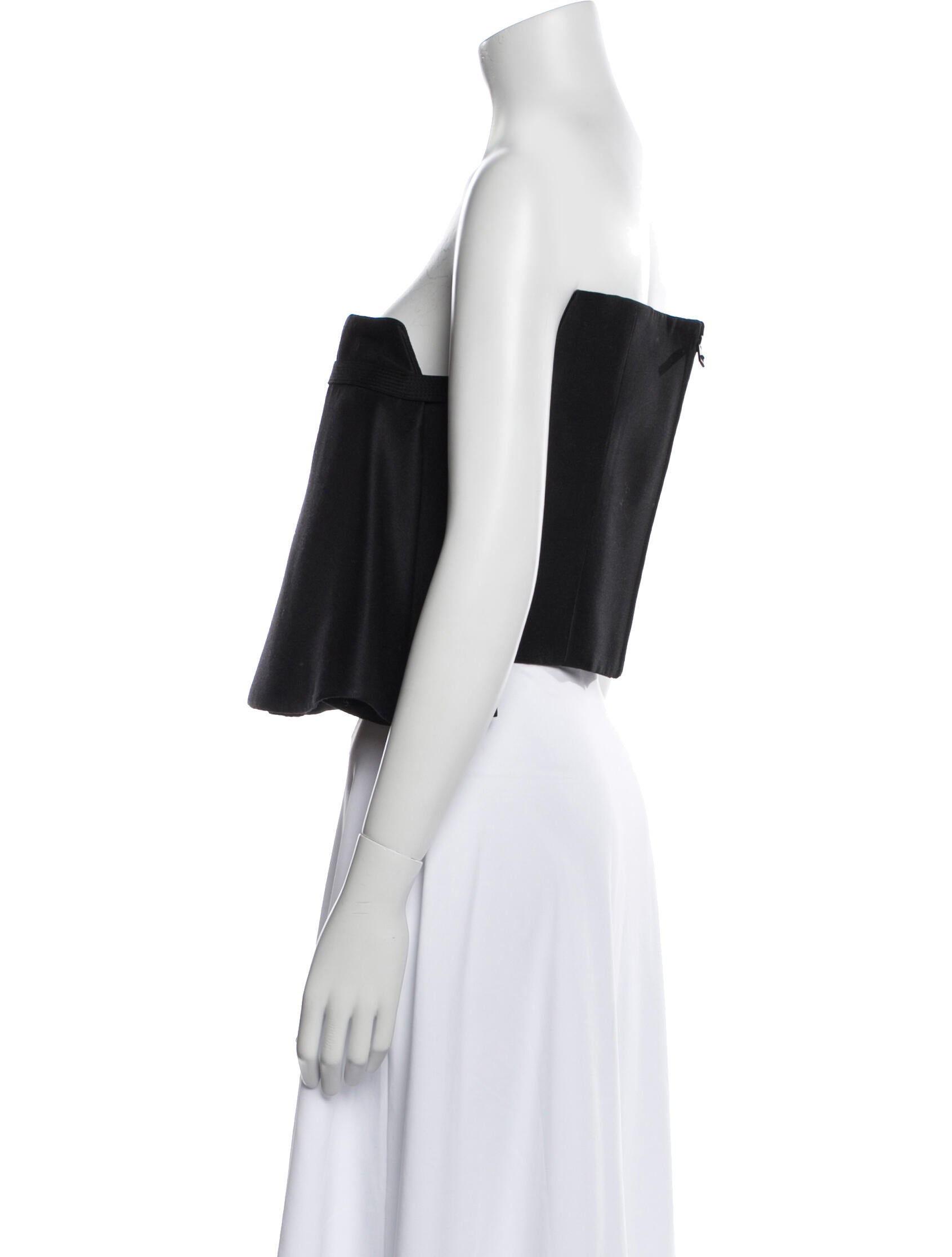 Versace Wool Strapless Crop Top